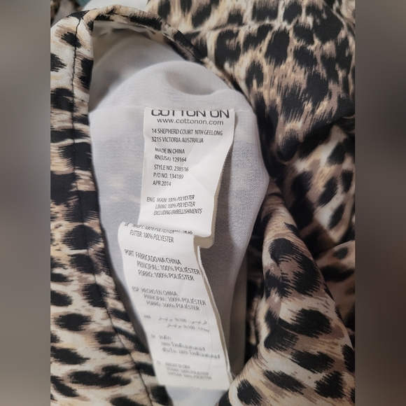 Cotton On Leopard Print Belted Dress M Like New - Picture 4 of 4